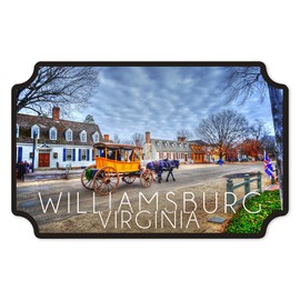Die Cut Sticker Williamsburg, Virginia, Photography, Horse and Buggy, Vinyl Sticker, (Waterproof Decal for Cars, Water Bottles, Laptops, Coolers), Large