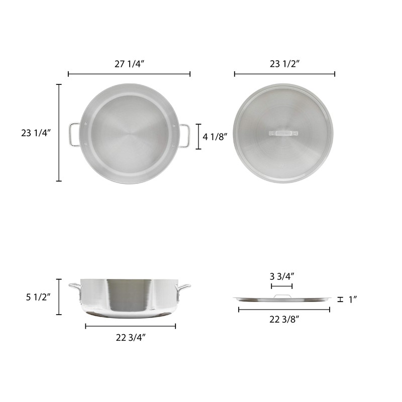 Thunder Group ALSKBP008 Brazier Pot, 40 quart capacity, with cover,