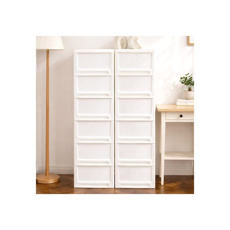 Bono House 36cm 6-Tier Transparent Plastic Drawer Unit Kitchen Storage