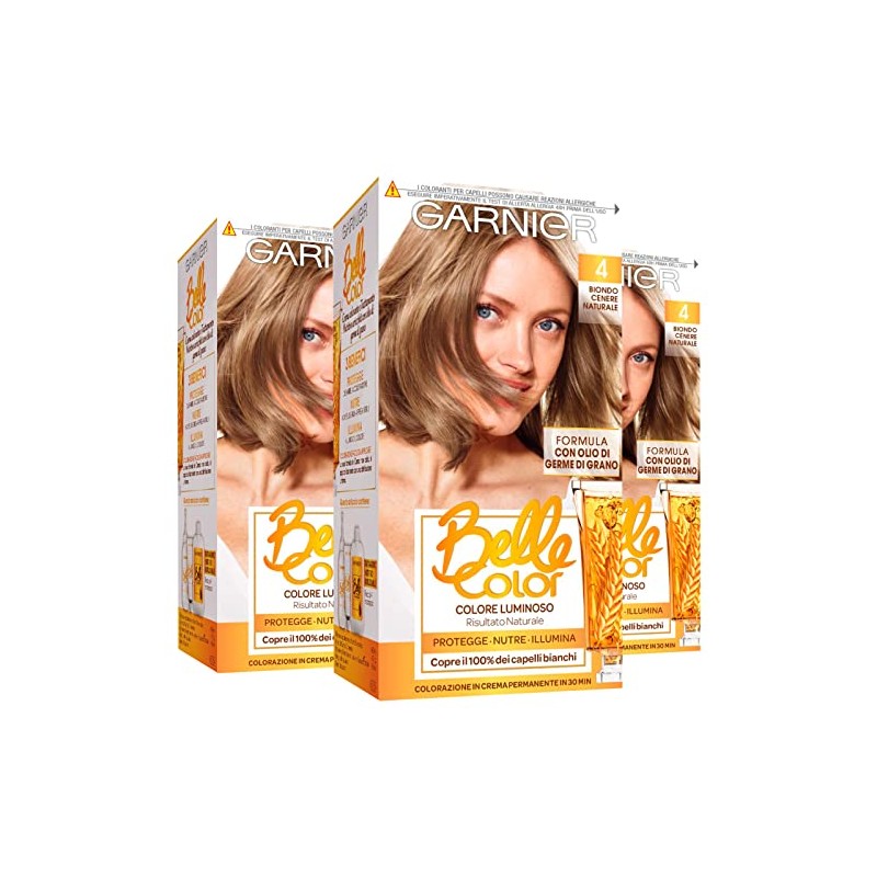 3 x Garnier Belle Color Haarfarbe, permanent, nährend, aufhellend, natürliches