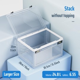 Lock Box for Lockable Medication, Lockbox Medicines, Files Documents Organizer,Food Container,Locking Tablet,Electronics Cabinet,Safe Storage Locker for Home,Office,School,Hospital (Clear)