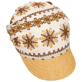 Lipodo Kiola Bandana Cap - Fabric Hat with Peak - Made in Italy - Women - Spring/Summer, White, Unit size