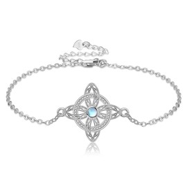 YAFEINI Witches Knot Bracelet 925 Sterling Silver Witch Knot Christmas Mother's Day Jewelry for Women Mom