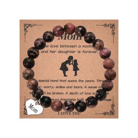 Birthday Gifts for Mom Beaded Bracelets for Women Mother's Day Gifts from Daughter Thank You Gifts for Mom Mommy Gifts for Women Christmas Aappreciation Gifts for Mom Mama Natural Stone Bracelet