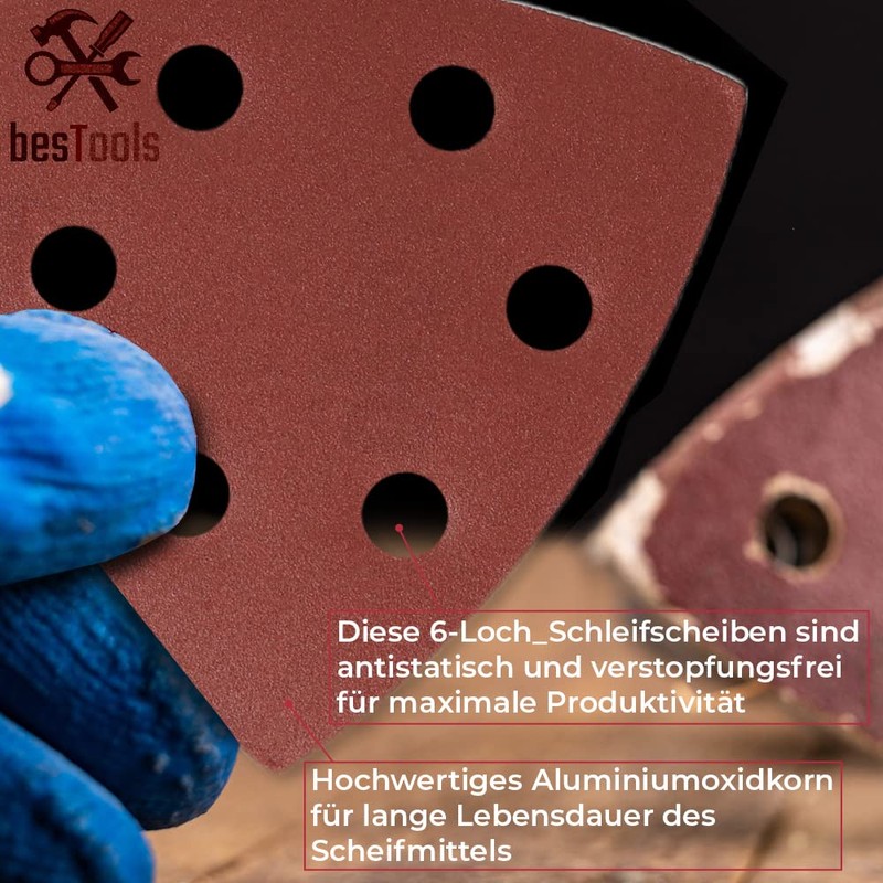 bestTools Delta Sandpaper 93 mm - 66-Piece Set | Universally