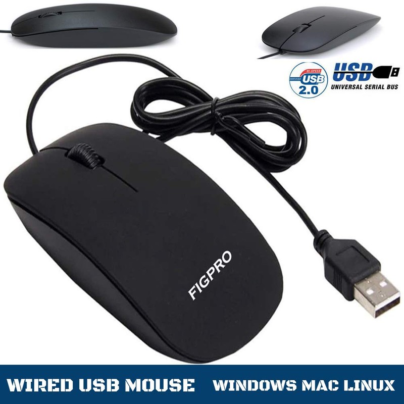 Wired Usb Optical Mouse For Pc Laptop Computer MAC WINDOWS