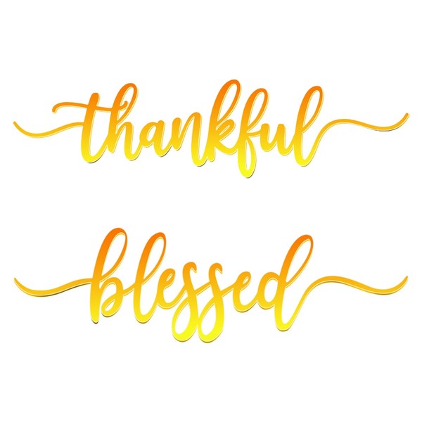 Dohia Thanksgiving plate Cutout Sign Rustic Acrylic Thankful Cards Sign