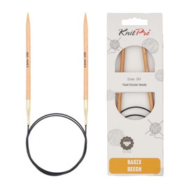 KnitPro Basix - Ferro Circolare per Lavorare a Maglia, in Legno di Betulla, 5,00 mm, 40 cm
