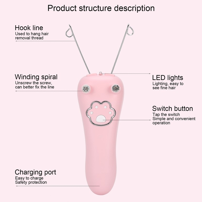 USB Charging Electric Cotton Thread Epilator Facial Body Hair Removal