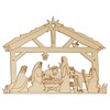 10x Wooden Nativity Manger Scene Craft Shape 3mm Ply Stable