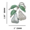 Lilylin Designs Light Green Enamel and Clear Crystal Pears Brooch