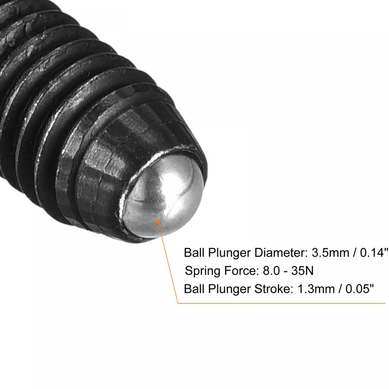 sourcing map Ball Point Set Screws, 10pcs M6 x 25mm