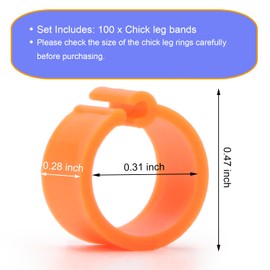 Wontee Wontee 100PCS Poultry Leg Rings Quail Clip on Foot Bands for Chicks Pullets Tiny Bantams (Mix Color)
