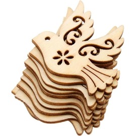 10PCS Peace Dove Figurine, Brown Wooden Peace Dove Ornaments Crafts Home Christmas Tree Hanging Decorations, Home Decor Accents, Home Decor