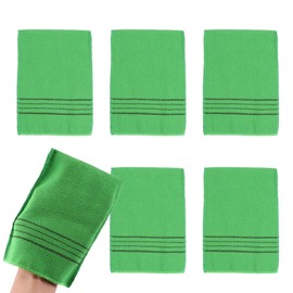AINetJP Premium Akasuri Gloves, Set of 6, Mittens, Exfoliating Korean Style, Red Gloves, Towel, Bath Goods