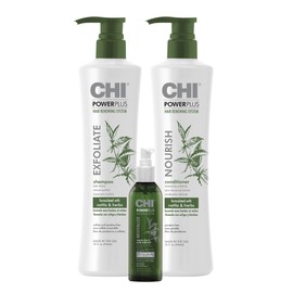 CHI Power Plus Step Exfoliate Shampoo 32oz Power Plus Step 2 Nourish Conditioner 32oz and Power Plus Step 3 Revitalize Vitamin Hair Scalp Treatment 3.5oz fluid_ounces, 12 Fl Oz