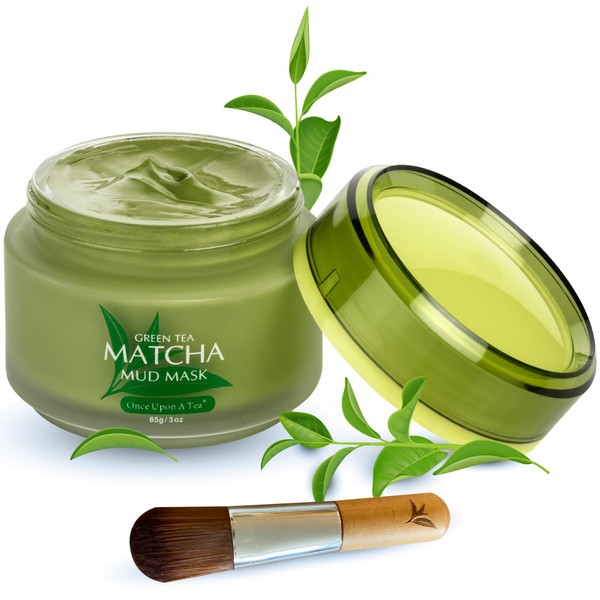 Green Tea Matcha Facial Mud Mask, Removes Blackheads, Reduces Wrinkles, Nourishing, Moisturizing, Hydrating, Improves Overall Complexion, Best Antioxidant, For Younger Looking Skin, All Skin Types, Facial Pore Minimizer
