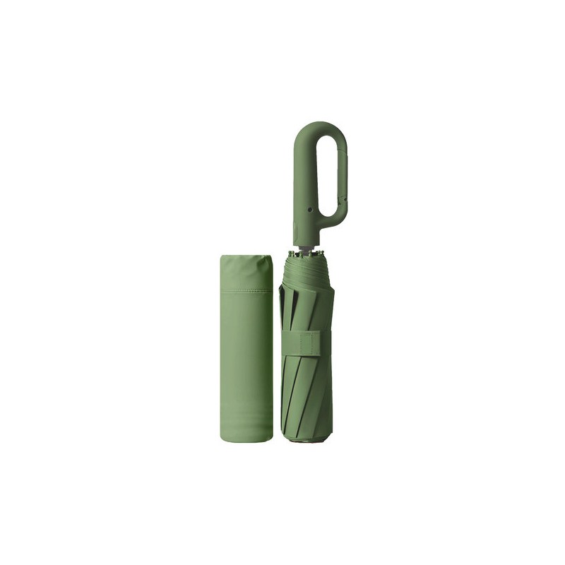 Carabiner 3-Fold Automatic Umbrella UV Block with Blackout Canopy