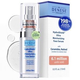 Dr. Denese SkinScience HydroShield Ultra Moisturizing Face Serum 0.5 oz – Retinol & Ceramide Mini Serum for Deep Moisture, Radiant Skin, Fine Line Care, Travel Size, Dermatologist Tested, Cruelty Free
