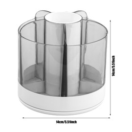 Anseom 360 Degree Rotating Pen Holder, Pen Organiser with 6 Compartments, Removable, Desk Organiser, Multifunctional Pen Holder, Pen Holder, White for Office, School, Makeup Organiser for Home