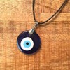 Blue Turkish Glass Evil Eye Lucky Necklace