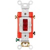 Leviton 1221-PLR 20-Amp, 120 Volt, Toggle Pilot Light, Illuminated On,