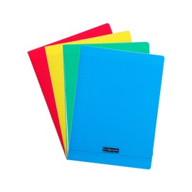 Clairefontaine 8000 Polypropylene Plastic Hardback Notebook 96 Sheets Large Squares 90 g 24 x 32 cm Assorted Colours