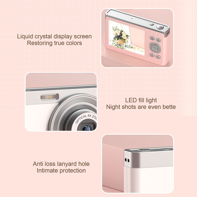 Digital Camera 2.88 Inches IPS Screen Anti Shake 16X Zoom