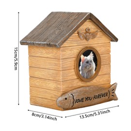 MFBJXC Pet Memorial Urns for Cat Ashes, Large Wooden Funeral Cremation Urns with Photo Frame, Cat Loss Sympathy Gifts, Pet Remembrance Gift