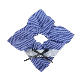 SM SunniMix Checkered Scrunchie Hair Rope Fashion Romantic Gift Ornament Elastic Headband Ponytail Holder for Daily Commuting Theme Party, Blue