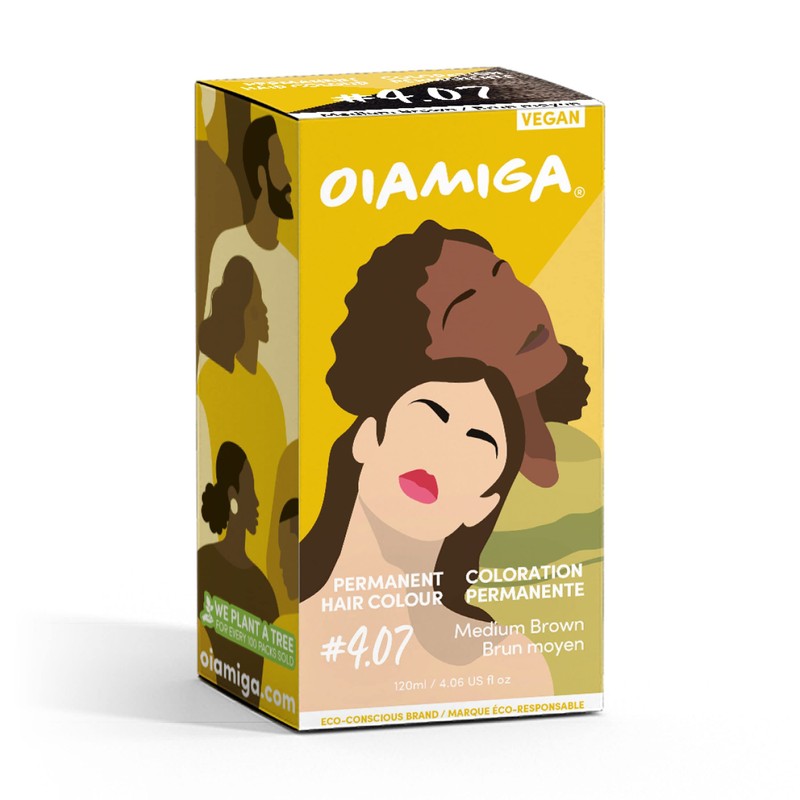 Oiamiga Medium Brown Permanent Hair Colour with Natural Ingredients 120