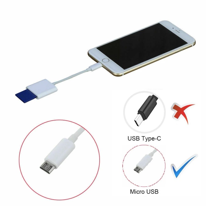 FLEAVER Micro USB to SD Card Camera Reader for Android
