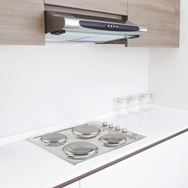 Relaxdays Herdabdeckplatten Edelstahl 4er Set, Herdplatten Abdeckung bis 20 cm Durchmesser Elektroherd Abdeckung, silber, 22 x 21 x 3.5 cm