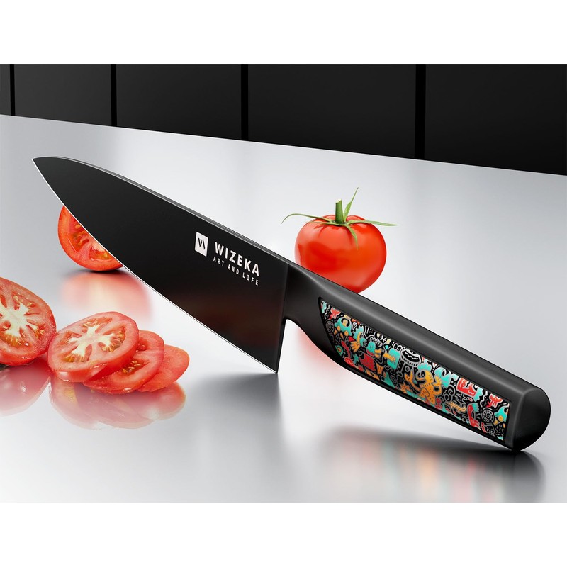 WIZEKA Chef Knife: 8 Inch: Extreme Sharp Kitchen Knife: Full