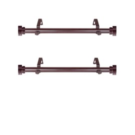1 inch Side Curtain Rod 12-20 inch (Set of 2) - Mahogany
