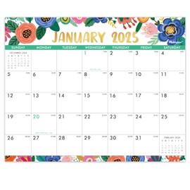 Magnetic Calendar for Fridge - Calendar 2025 from Jan.2025 - Dec.2025, Magnetic Calendar 2025, 8" × 10",Tear-off Pad, Blocks with Julian Dates - Floral
