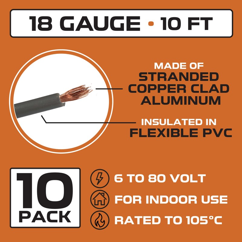 Iron Forge Cable 100 ft 18 Gauge Wire - 10