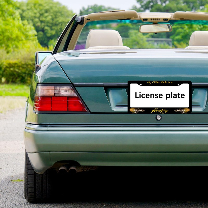 My Other Ride is a Firefly Custom Black License Plate