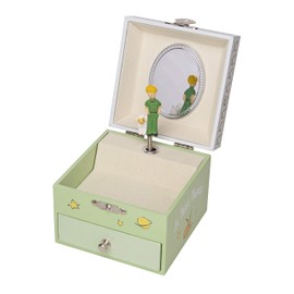 Trousselier - The Little Prince St Exupery - Treasure Chest & Music Jewellery Box - Music Box - Ideal Children's Gift - Phosphorescent - Glow in the Dark - Colour Green