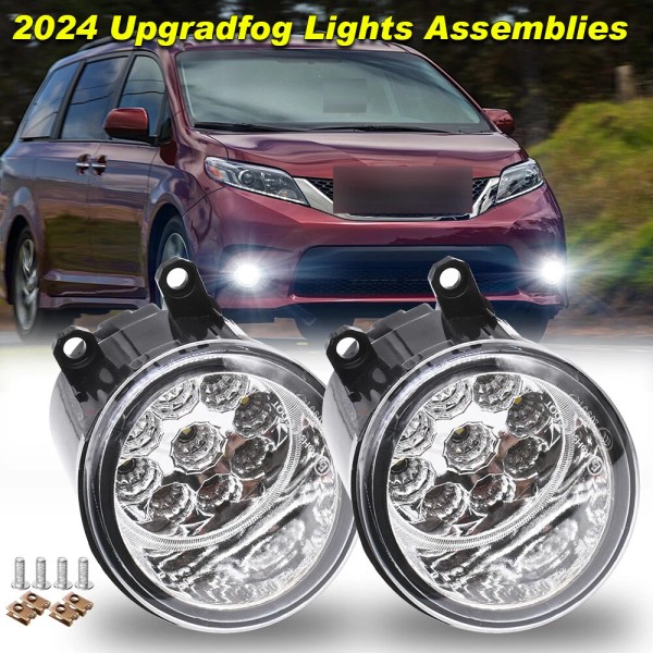 CHUSYYRAY 2x LED Fog Light For Toyota Sienna 2011-2017 Front