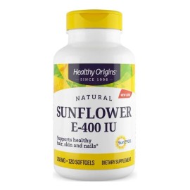 Vitamina E 400UI Sin Sabor Healthy Origins 120 Cápsulas Suplemento Nutricional