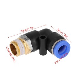 Pneumatic Angle Quick Coupling Air Fittings Adapter External Thread Component 8 mm Diameter Thread G1 / Set of 4