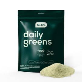 TRULIFE | Daily Greens | SIN AZÚCAR y sin colorantes | Bajo en calorías (1 Bolsa de 300 g para 30 porciones)