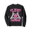 My Heart Belongs To A Swimmer Skeleton Hands Sweatshirt