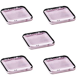 Leliafleury 5Pcs Press on Nail Storage Box 75 * 75 * 16mm Plastic Nail Packaging Boxes Nail Display Storage Box for Nail Art Home Salon, Pink