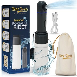 BIDET BUDDY® LuxeJet V2 Portable Bidet for Travel | 300ml/min Flow | 450mAh Battery | 350ML Bottle | IPX7 Waterproof | USB-C Charging | The New & Improved LuxeJet with Soft Pressure