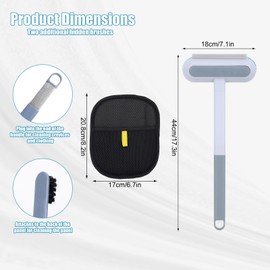 Pet Hair Remover, 4 in 1 Multifunctional Pet Remover Mitt Tool Reusable Long Handle Dog Hair Grooming Brush Magic Cat Removal Glove Scraper Suitable for Couch Carpet Furniture