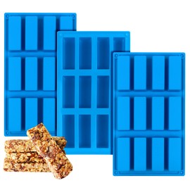 Sidosir 1Pcs Granola Bar Mold Silicone Mold, 12-Cavity Rectangle Molds for Energy Bar, Silicone Baking Molds for Large Granola Bar