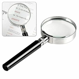 10X Handheld Magnifier Magnifying Glass Handle Low Vision Aid 50mm High Magnification for Reading, Senior, Map, Inspection, Handcraft Hobby