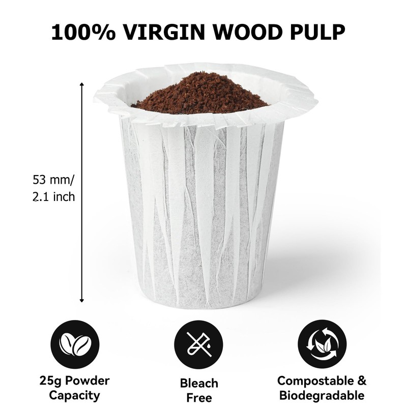 Fanativita Disposable Coffee Filters for My K-Cup, K-Carafe, Cuisinart SS-RFC